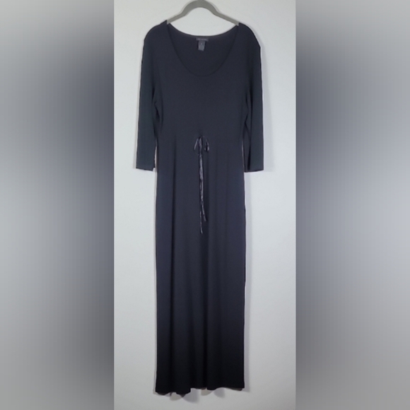 Y2K Vintage Limited Long Sleeve Maxi Dress Size XL Black Whimsigoth 90s Modest - Picture 2 of 16